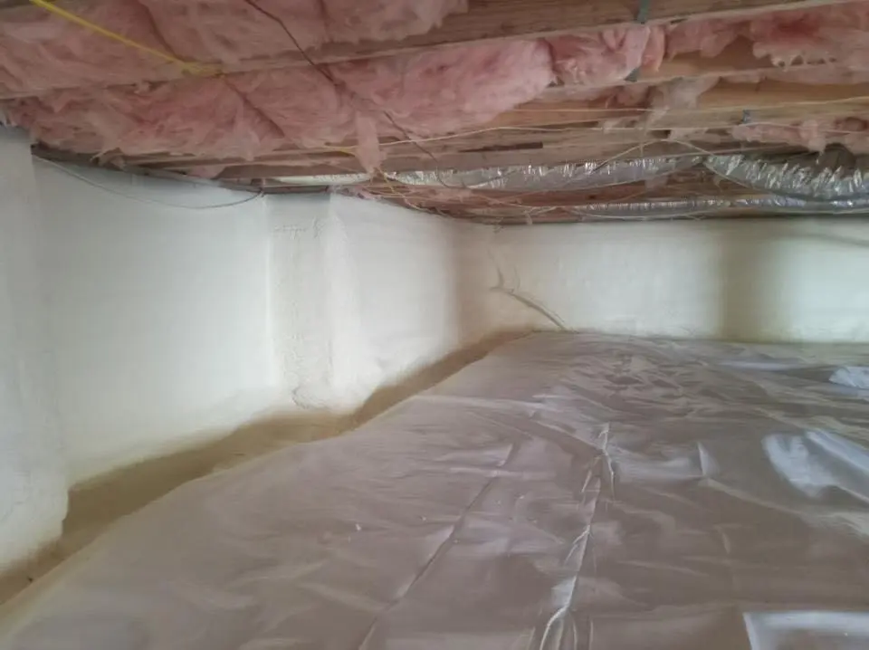 Crawl space encapsulation with closed-cell spray foam for Roof Leak Repair in Oviedo